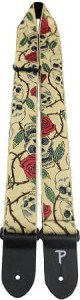 Perri's 6538 2" Jacquard Skull Rose - pasek do gitary