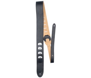 Perri's 7116 2" Leather 4Pick Pocket Black - pasek do gitary