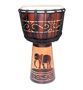 KG Djembe DJZC 50-B2 Elephant Dark Red Burn Texture	
