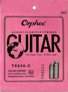 Orphee TX620-C 10-47 - kolorowe struny do gitary akustycznej
