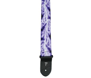 Perri's 257 2” Purple Lightning Bolt Heat Transfer Design on Polyester Webbing - pasek gitarowy