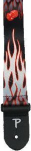 Perri's 2006 2" Poly Grey/Red Flame - pasek do gitary