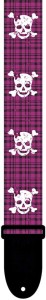 Perri's 6799 2" Poly The Skulls Pink Plaid - pasek do gitary