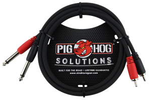 Pig Hog PD-R1403 - kabel 2 x RCA - 2 x Jack 6,3 mm