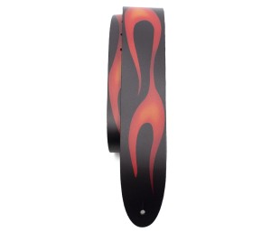 Perri's 11043 2,5" Red Flames Direct To Leather - Pasek do gitary