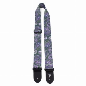Perri's 7298 2" Paisley Design Green Olive Lavender - Pasek do gitary