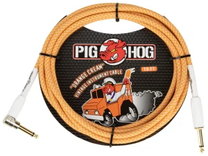 Kabel Instrumentalny - Pig Hog PCH102OCR Orange Creme Łamany