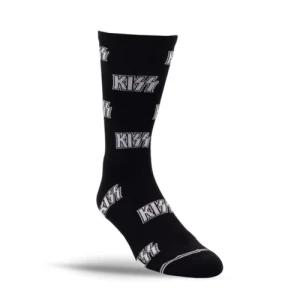 Perri's KSA301-001-L Kiss All Over Crew Black Skarpety