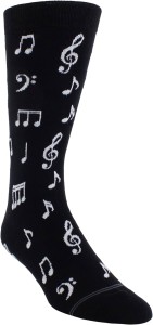 Perri's PSB306-001-O-M Music Notes Crew Black Skarpety