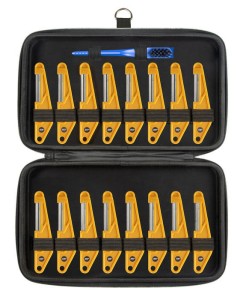 Pilniki do mostków, siodełek - Music Nomad Diamond Coated Nut File Complete Shop Set 16pc Storage Case & Cleaning Brush