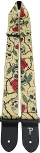 Perri's 6538 2" Jacquard Skull Rose - pasek do gitary