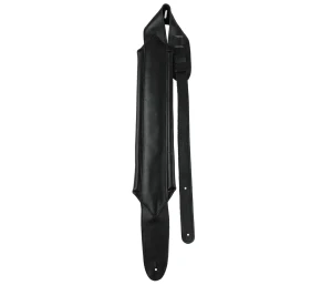 Perri's 6883 2.5” Deluxe Black Soft Garment Leather Guitar Strap with Super Soft 3” Leather Pad for Extreme Comfort - pasek gitarowy