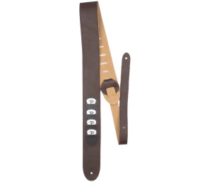 Perri's 7117 2" Leather 4Pick Pocket Brown - pasek do gitary