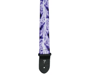 Perri's 257 2” Purple Lightning Bolt Heat Transfer Design on Polyester Webbing - pasek gitarowy