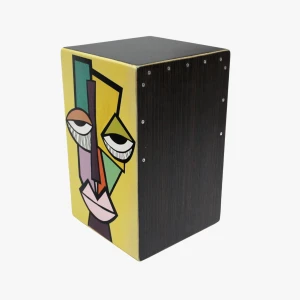 KG Cajon BSP FS Picasso Yellow Painted3 Fixed Snare