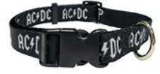 Perri's AC01 Collar AC/DC Black White Extra Large - Obroża