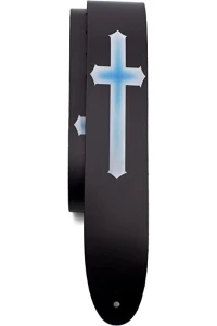 Perri's 11047 2,5" Blue Cross Direct To Leather - Pasek do gitary