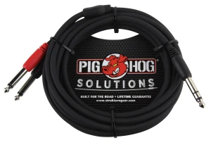 Pig Hog PYIC10 Jack 6,3 Mono Dual Jack 6,3 Stereo - Kabel TRS
