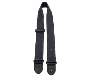 Perri's 7290 2,5" Black Glove Leather XX Stitch Blue Pasek do Gitary