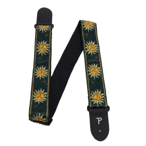 Perri's  7637 2" Jacquard Suns Green Pasek do Gitary