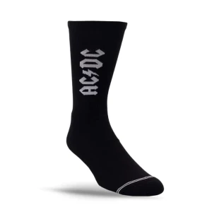 Perri's ACA301-001-L AC/DC Lightning Strikes Crew Black Skarpety
