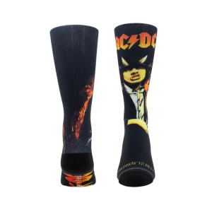  Perri's ACA304-001-O AC/DC Dye Sublimation Crew Black Skarpety